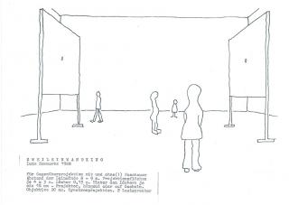 LUTZ MOMMARTZ | ZWEILEINWANDKINO | SKIZZE, AUSSCHNITT | 1968 | ©